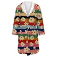 thumbnail image 4 of Women's Fleece Plush Robe Long Warm Plush Bathrobe Loungewear Jacket Printed Comfort Robe, 4 of 5