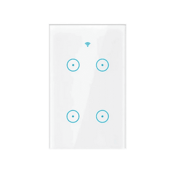 Interruptor Luz Pared Inteligente Wifi 4 Vías Blanco