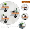 thumbnail image 4 of Pipe Shelf Brackets Set of 4, Industrial Black Iron Pipe Brackets Rustic Wall Mounted DIY Shelving Brackets Hanging Custom Pipe Brackets for Wood Floating Shelves Hardware Included, 4 of 10