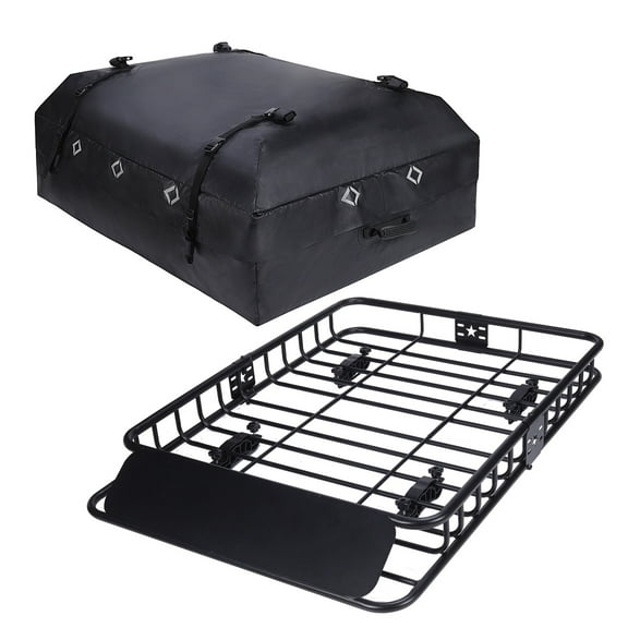 Ladcaser Roof Rack with Bag, 51" x 36" Rooftop Cargo Carrier, 200LBS Weight Capacity Heavy Duty Roof Rack Basket with Cargo Bag, Car Top Luggage Holder Universal