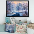 thumbnail image 3 of Designart 'Pastel Winter Forest With River' Lake House Framed Art Print, 3 of 4