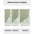 thumbnail image 4 of Sage Green Swag Valances for Windows, Farmhouse Sage Green Decor Rod Pocket Sheer Valances for Large Windows, Swag Toppers Light Filtering for Kitchen Living Room 2 Panels 36''x63'', 4 of 6