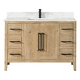 thumbnail image 2 of Laurel 48" Wood Vanity in Weathered Fir Calacatta White Quartz Top no Mirror, 2 of 13