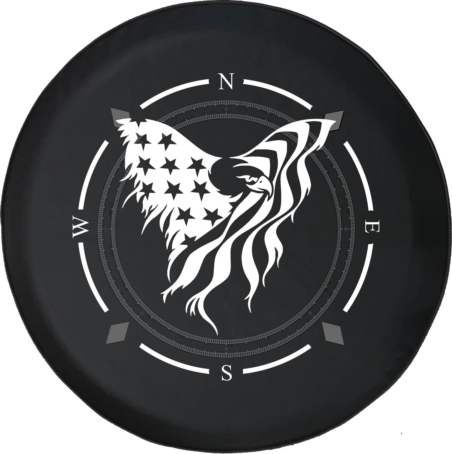Spare Tire Cover Compass American Bald Eagle Stars and Stripes Flag Wheel  Covers Fit for SUV accessories Trailer RV Accessories and Many Vehicles 