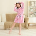 thumbnail image 3 of FORMRS Niños Bathrobe Unisex Hooded Robe Soft Plush Pajamas Sleepwear, Size 7-9T, Love Connection, 3 of 7