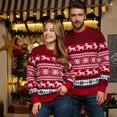 thumbnail image 1 of 2023 Winter Christmas Men Women Unisex Sweaters Casual Loose Knitwear Warm Thicken Couples Matching Outfits Pullover Top Jumpers, 1 of 4