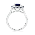 thumbnail image 2 of ANGARA Natural 1.35 ct Blue Sapphire and Diamond Double Halo Ring in 14K White Gold for Women (Size-6.5mm) | September Birthstone, Anniversary, Jewelry Gift for Women | Natural Blue Sapphire Ring, 2 of 8