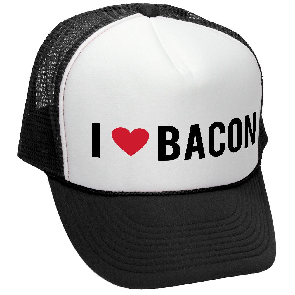I HEART BACON pork lover bbq barbecue meat party Mesh Trucker Hat