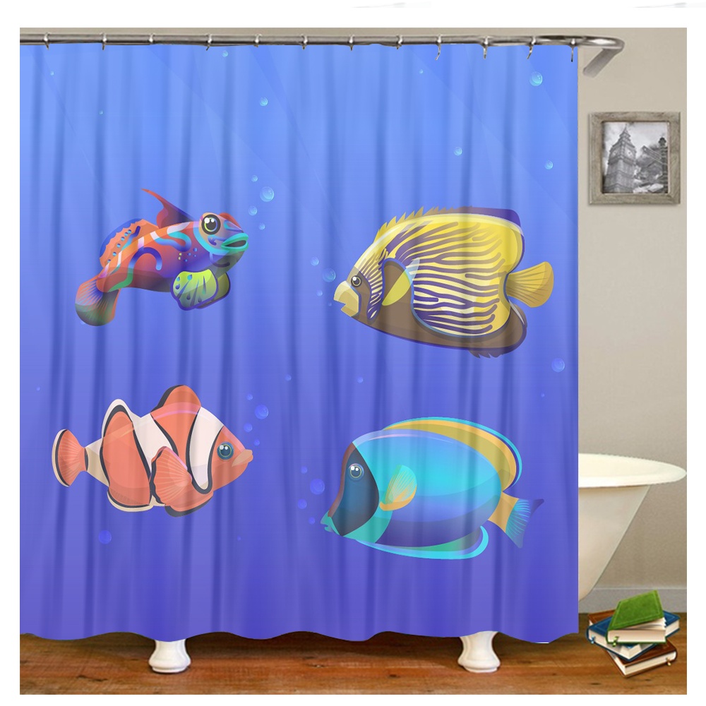 Shower Curtain 71 x 71 Inch Funny Sea Creatures Bathroom Decor Funny
