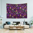 thumbnail image 5 of Mardi Gras Purple Tapestry Wall Hanging Tapestries Happy Colorful Hippie Psychedelic Art Polyester Carpet Wall Decorative for Living Room Bedroom 60x51inch, 5 of 7