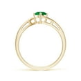 thumbnail image 2 of ANGARA Natural Classic Round Emerald Solitaire Bypass Engagement Ring in 14K Yellow Gold for Women (Size-5mm) | May Birthstone, Birthday, Anniversary, Jewelry Gift for Women | Natural Emerald Ring, 2 of 10