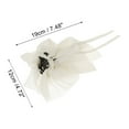thumbnail image 4 of 1 Pc Fashion Ribbon Bow Hairpin Hairdo Clip for Women 7.48"x4.72"x1.97" White, 4 of 5