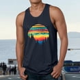 thumbnail image 2 of Mens T Shirts Coconut Print Sleeveless Vacation Top for Men,Navy,XL, 2 of 4