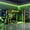 Green, variant on Twin Size L-Shaped Gaming Loft Bed with RGB LED Lights, Dual Twin Beds, USB Charging Ports & TV Stand, Wood Loft Bedframe Playhouse Bed with Storage Shelves & Reversible Layout