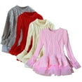 thumbnail image 3 of Esaierr Toddler Kids Long Sleeve Sweaters Dress for Girls Knit Puffy Princess Dress Winter Dresses Party Gown 2-7 Years, 3 of 8