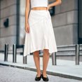 thumbnail image 2 of Wxolcjlv Women's Asymmetrical Wrap Midi Skirt Side Tie Waist Irregular Hem Flared Skirts, 2 of 9