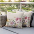 thumbnail image 3 of Outdoor Pillow Covers Pack of 2, Farm Vintage Watercolor Flowers Waterproof Throw Pillowcase Cushion Cases, Country Floral Butterfly Decorative Pillow Cover for Couch Sofa Home Bed Patio, 3 of 9