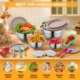 thumbnail image 5 of TINANA 26PCS Stainless Steel Mixing Bowls with Lids Set, Nesting Mixing Bowl Set with Non-Slip Bottom Graters Tools Gadgets, 7/4/3.5/2.5/2/1.5QT Metal Salad Bowls for Serving Prepping Baking, Khaki, 5 of 6
