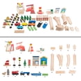 thumbnail image 2 of Hey! Play! Kids Deluxe Wooden Train Set with Play Mat, 2 of 4
