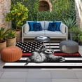 thumbnail image 2 of American Flag Outdoor Rug for Patio/Deck/Porch, Non-Slip Large Area Rug 6 x 9 Ft, Cute Sloth Star Striped Flag Viintage Black Indoor Outdoor Rugs Washable Area Rugs, Camping Rug Carpet Runner, 2 of 8