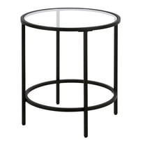 Evelyn&Zoe Sivil 20" Wide Round Side Table in Blackened Bronze