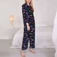 thumbnail image 3 of Honeii Colorful Vintage Cactuses print Women's Pajama Sets Long Sleeve Button Down Sleepwear Nightwear Soft Pjs Lounge Sets-Large, 3 of 7