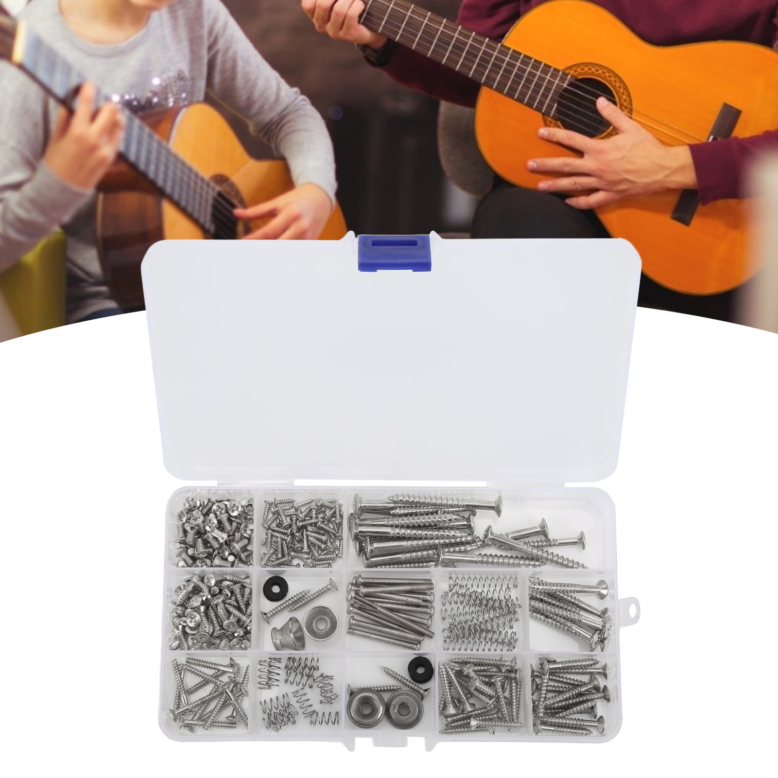 Guitar Repair Screw Kit, Metal Fasteners  Springs for Electric Instruments, Complete Set