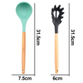 thumbnail image 2 of Juego de utensilios de cocina, 2 utensilios de cocina de madera y silicona, utensilios de cocina antiadherentes y resistentes al calor, 2 of 5