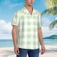 thumbnail image 2 of Lsque Pistachio Green Checkboard pattern Hawaiian Shirt for Men, Unisex Summer Beach Casual Short Sleeve Button Down Shirts-3X-Large, 2 of 9