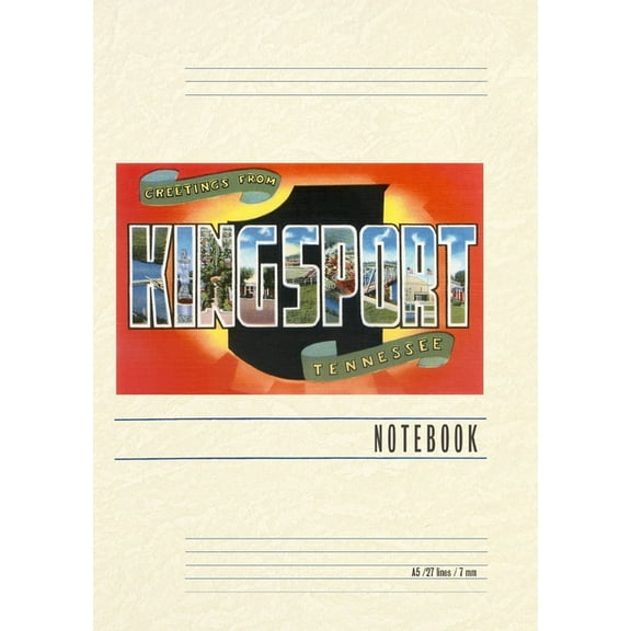 Vintage Lined Notebook Greetings from Kingsport, Tennessee, (Paperback)