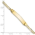 thumbnail image 2 of Auriga Fine Jewelry 10K Yellow Gold Figaro Link Id Bracelet 7" for Women, 2 of 5