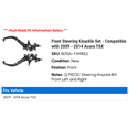 thumbnail image 2 of Front Steering Knuckle Set - Compatible with 2009 - 2014 Acura TSX 2010 2011 2012 2013, 2 of 2