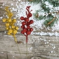 thumbnail image 5 of Zukuco 12PCS Christmas Glitter Berries Stems , Foam Artificial Berry Picks Glitter Sprays Artificial Berry Picks Holly Berry Twig for Xmas Tree Decor (Red), 5 of 7