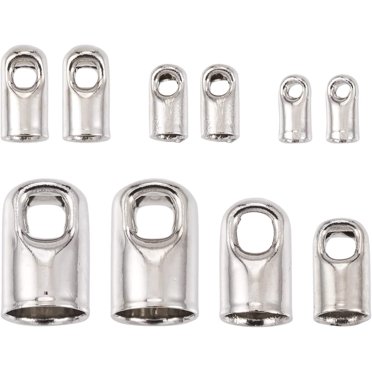 6pc, Sterling Silver 3mm Leather End Cap, End Caps For