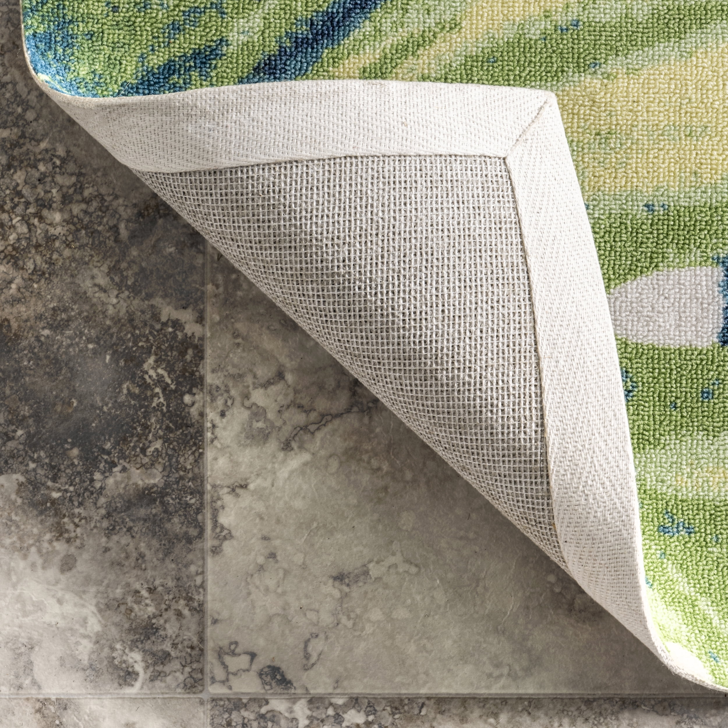 nuLOOM Lisa Floral Indoor/Outdoor Green Multicolor 10' Modern Square Rug