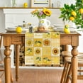 thumbnail image 3 of Sm:)e Patchwork Buffalo Plaid Yellow Daisy Sunflower Floral Lemon Summer Table Runner 13 x 72 Inch, 3 of 6