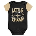 thumbnail image 2 of Newborn & Infant Black/Gold New Orleans Saints Little Champ Three-Piece Bodysuit Bib & Booties Set, 2 of 5