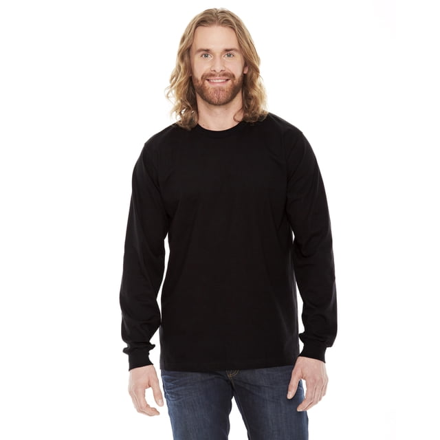 Camiseta de manga larga de punto fino unisex NEGRO S American Apparel 2007W