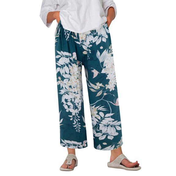 fvwitlyh Pants for Women plus Size Casual Pants for Women Petite Women's Pajama Pants Comfy Printed Wide Leg Pants Cotton Pants for Women Casual Cargo Pants Women