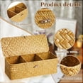 thumbnail image 5 of Shelf Baskets with Lid, 12.6 x 4.72inch Handwoven Wicker Storage Bins Box with 3 Sections, Rectangular Wicker Basket Storage Organizer Wicker Basket for Shelf,Desktop Storage Box Storage Basket, 5 of 9