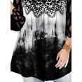 thumbnail image 3 of XXLvision Women Lace 3/4 Sleeve Printed Patchwork Flowy Swing Shirts Blouses Plus Size Tops, 3 of 4