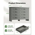 thumbnail image 2 of CHITOOMA 8 Drawer Dressers for Bedroom, Double Horizontal Wooden Dresser, Chest of Drawers for Living Room, Nursery, Hallway, Gray, 2 of 12