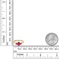 thumbnail image 6 of Gem Stone King 18K Yellow Gold Plated Silver Pink Tourmaline Engagement Ring for Women | 1.15 Cttw | Oval 7X5MM | Gemstone October Birthstone | Size 6, 6 of 6
