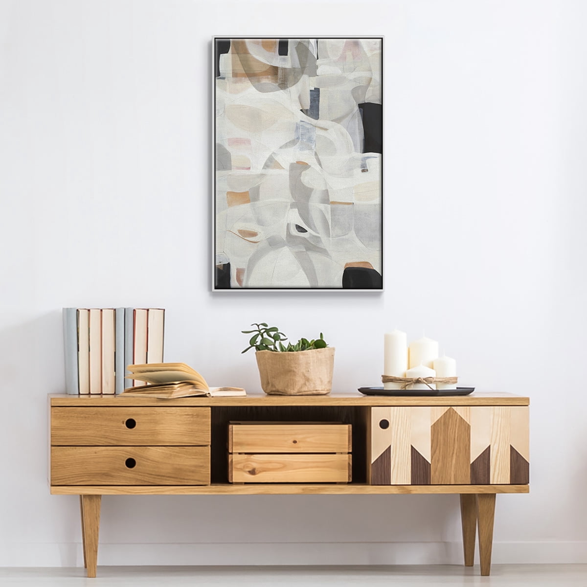 Windswept Framed Premium Gallery Wrapped Canvas - Ready to Hang - 25 x 37 - White Floating Frame
