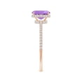 thumbnail image 3 of ANGARA Natural 0.7 Ct. Amethyst with Diamond Classic Ring in 14K Rose Gold for Women (Ring Size: 11), 3 of 8