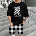 thumbnail image 2 of WILLBEST Conjunto de Camiseta y Pantalones Cortos de Verano para Hombre, Informal, con Estampado de Oso, Diseño A Cuadros, para Gimnasio, Deportes y Vacaciones, 2 of 6