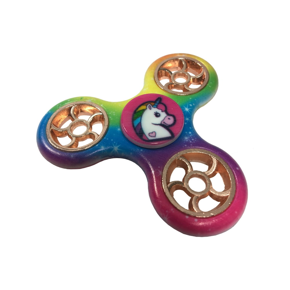 Rhode Island Novelty - Fidget Spinner High Speed Rainbow Unicorn Print Spinning Relief Toy
