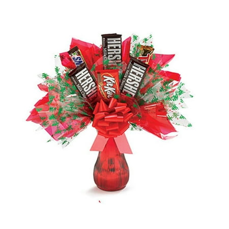 Hugs Lollipop Bouquet - Christmas Hershey's Bar Bouquet