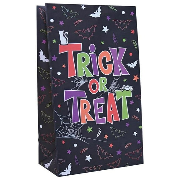 Beistle 846 Halloween Paper Treat Bags with Stickers - Pack of 12