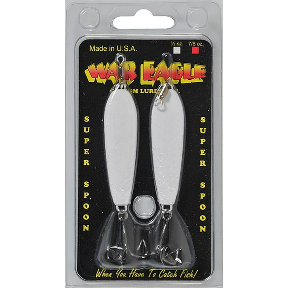 War Eagle Jiggin Spoon Fishing Spoons White 7/8 oz. - Walmart.com ...